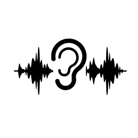 Ear test icon isolated on white backgroundのイラスト素材