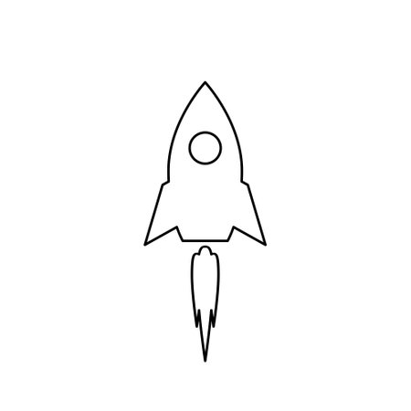 Rocket line icon isolated on white backgroundのイラスト素材