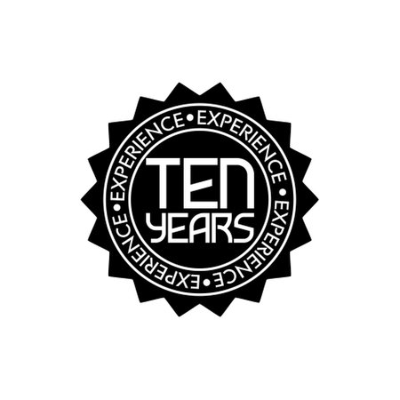 Ten years experience web icon illustration isolated on white backgroundのイラスト素材