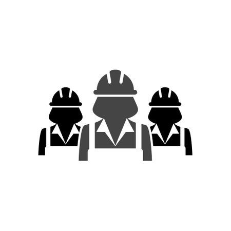 Woman construction team worker icon isolated on white backgroundのイラスト素材