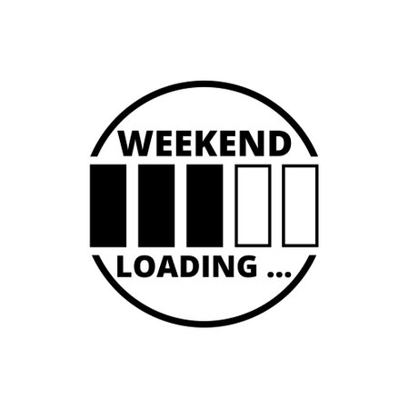 Weekend loading icon isolated on white backgroundのイラスト素材