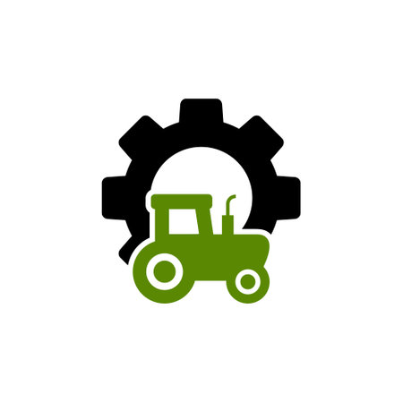 Tractor gear logo concept design isolated on white backgroundのイラスト素材