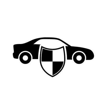 Car shield sign icon isolated on white backgroundのイラスト素材