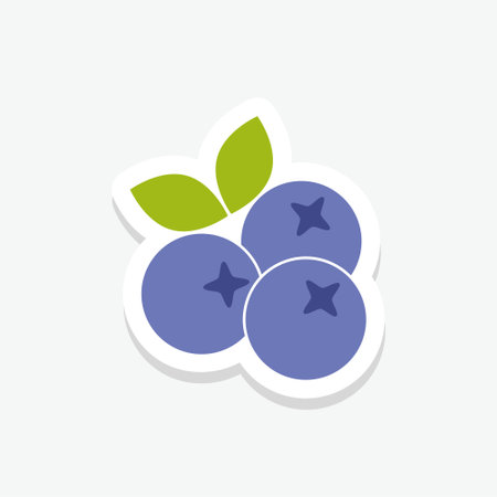 Sweet berry blueberries sticker icon isolated on white backgroundのイラスト素材
