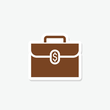 Briefcase sticker icon isolated on white backgroundのイラスト素材