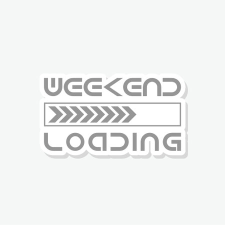 Weekend loading info graphic sticker isolated on white backgroundのイラスト素材