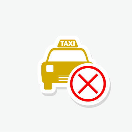 Cancelled taxi sticker icon isolated on white backgroundのイラスト素材