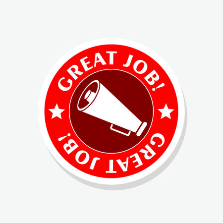 Great job sticker icon isolated on white backgroundのイラスト素材