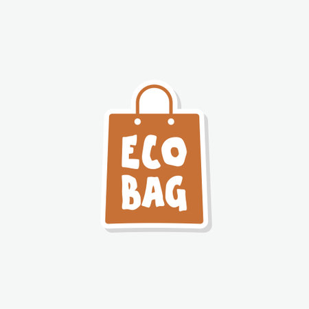 Eco bag sticker icon isolated on white backgroundのイラスト素材