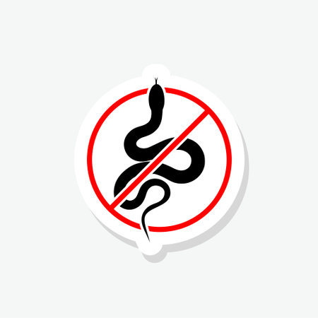Warning sign snakes sign sticker isolated on white backgroundのイラスト素材