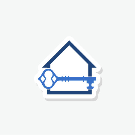 Home security sticker icon isolated on white backgroundのイラスト素材