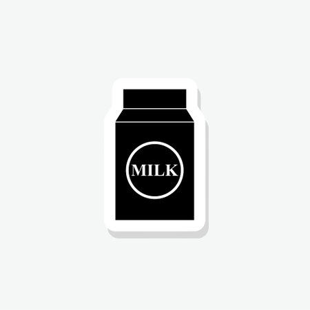 Milk sticker icon isolated on white backgroundのイラスト素材
