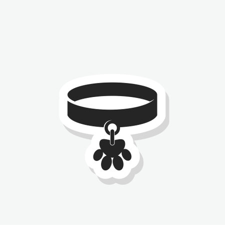 Pet collar for dog sticker iconのイラスト素材