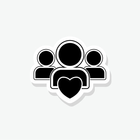 User Group sticker icon isolated on white backgroundのイラスト素材