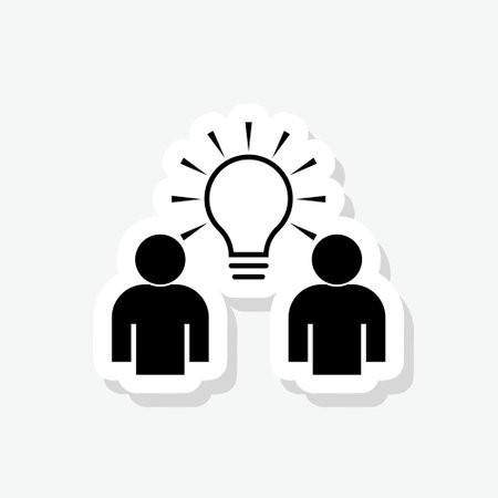 Innovation sticker icon isolated on white backgroundのイラスト素材