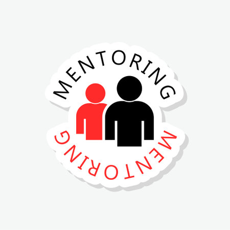 Mentoring friendship icon sticker isolated on white backgroundのイラスト素材