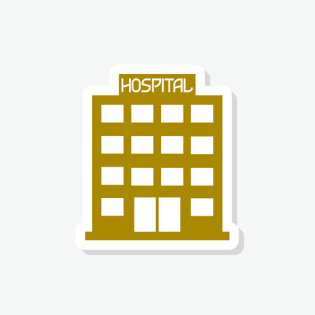 Hospital sticker icon isolated on white backgroundのイラスト素材