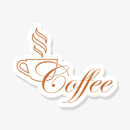 Coffee Logo sticker isolated on white backgroundのイラスト素材