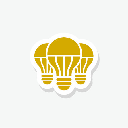 LED light bulb sticker icon isolated on white backgroundのイラスト素材