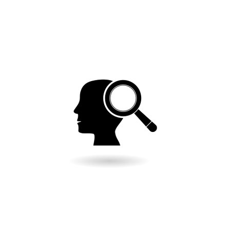 Creative idea search icon with shadowのイラスト素材