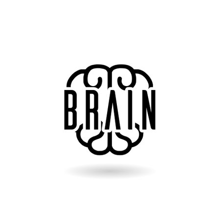 Brain word icon isolated on white backgroundのイラスト素材