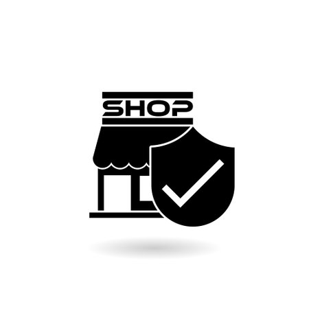 Small business insurance icon with shadowのイラスト素材