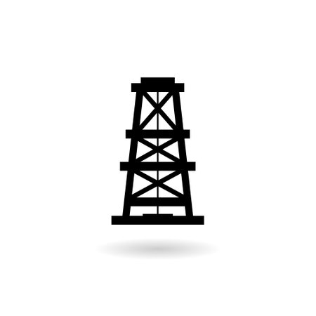 Oil industry icon with shadowのイラスト素材