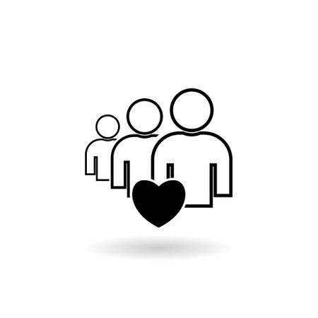 People group icon with shadowのイラスト素材