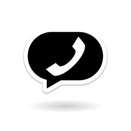 Telephone old with speech bubble icon with shadowのイラスト素材