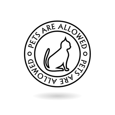 Pets allowed sign isolated on white backgroundのイラスト素材