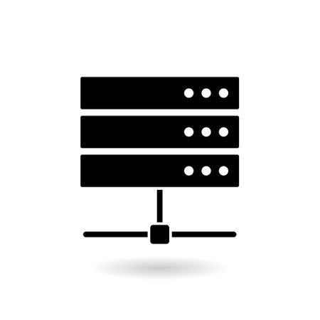 Cloud server icon with shadow isolated on white backgroundのイラスト素材