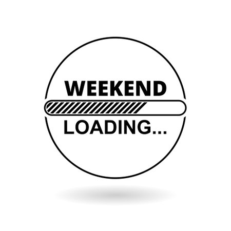 Weekend loading icon with shadowのイラスト素材
