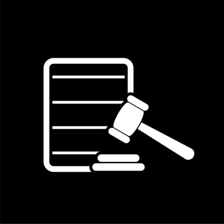 Legal document icon isolated on darkのイラスト素材