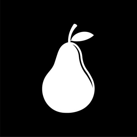 Pear icon isolated on dark backgroundのイラスト素材