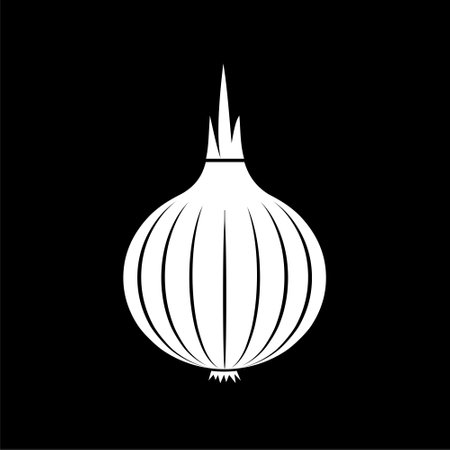Onion icon isolated on dark backgroundのイラスト素材