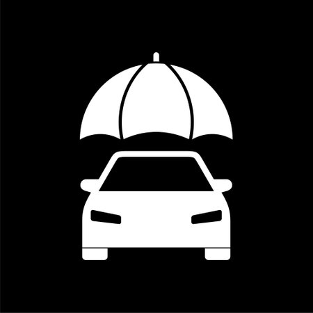 Car insurance icon isolated on dark backgroundのイラスト素材