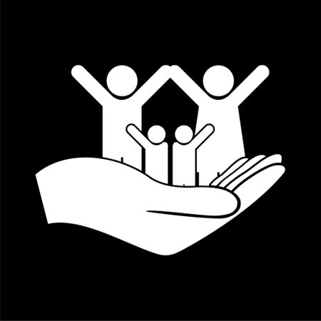 Family care icon isolated on dark backgroundのイラスト素材