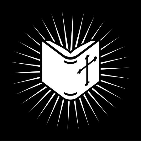 Bible icon isolated on dark backgroundのイラスト素材