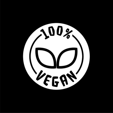 Vegan icon isolated on dark backgroundのイラスト素材