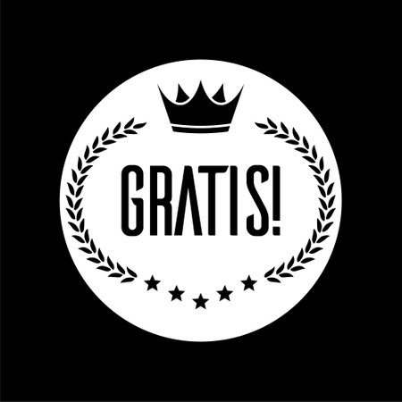 Gratis sign isolated on dark backgroundのイラスト素材