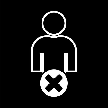 Male user delete icon isolated on dark backgroundのイラスト素材