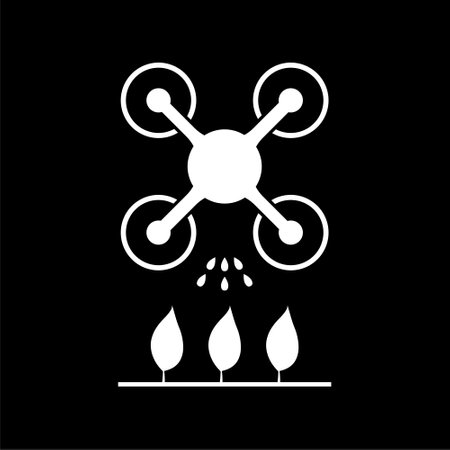 Smart farm icon isolated on dark backgroundのイラスト素材