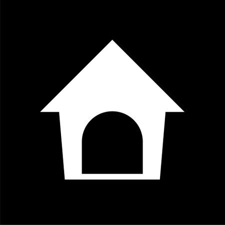 Dog house icon isolated on dark backgroundのイラスト素材