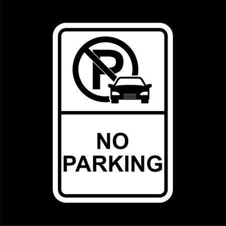 No parking sign isolated on dark backgroundのイラスト素材