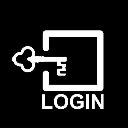 Log in Old key icon isolated on dark backgroundのイラスト素材