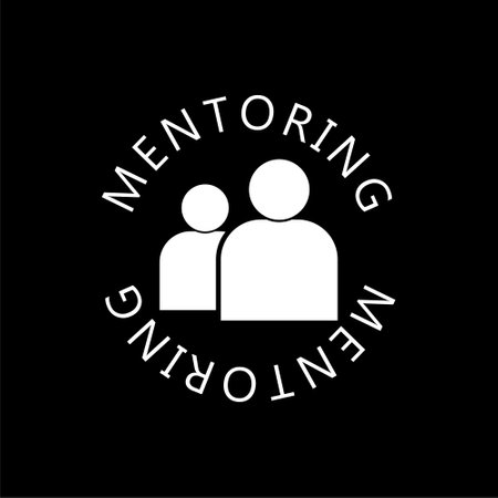 Mentoring icon isolated on dark backgroundのイラスト素材