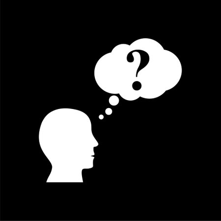Head cloud think icon isolated on dark backgroundのイラスト素材