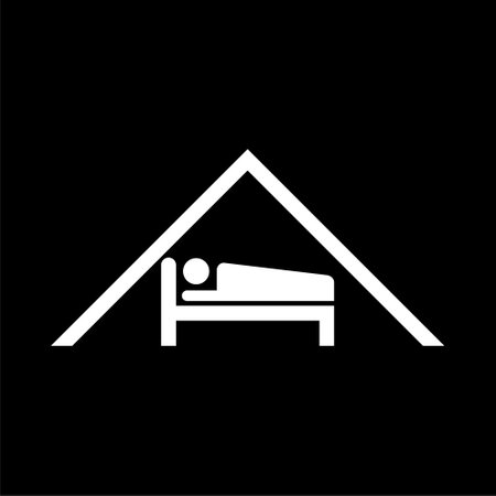 Hotel Room Icon isolated on dark backgroundのイラスト素材