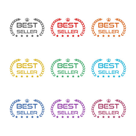 Best Seller icon isolated on white background, color setのイラスト素材