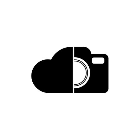 Cloud Camera logo design template, Camera Photography logo concepts isolated on white backgroundのイラスト素材